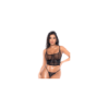 Top style corset et string noir 